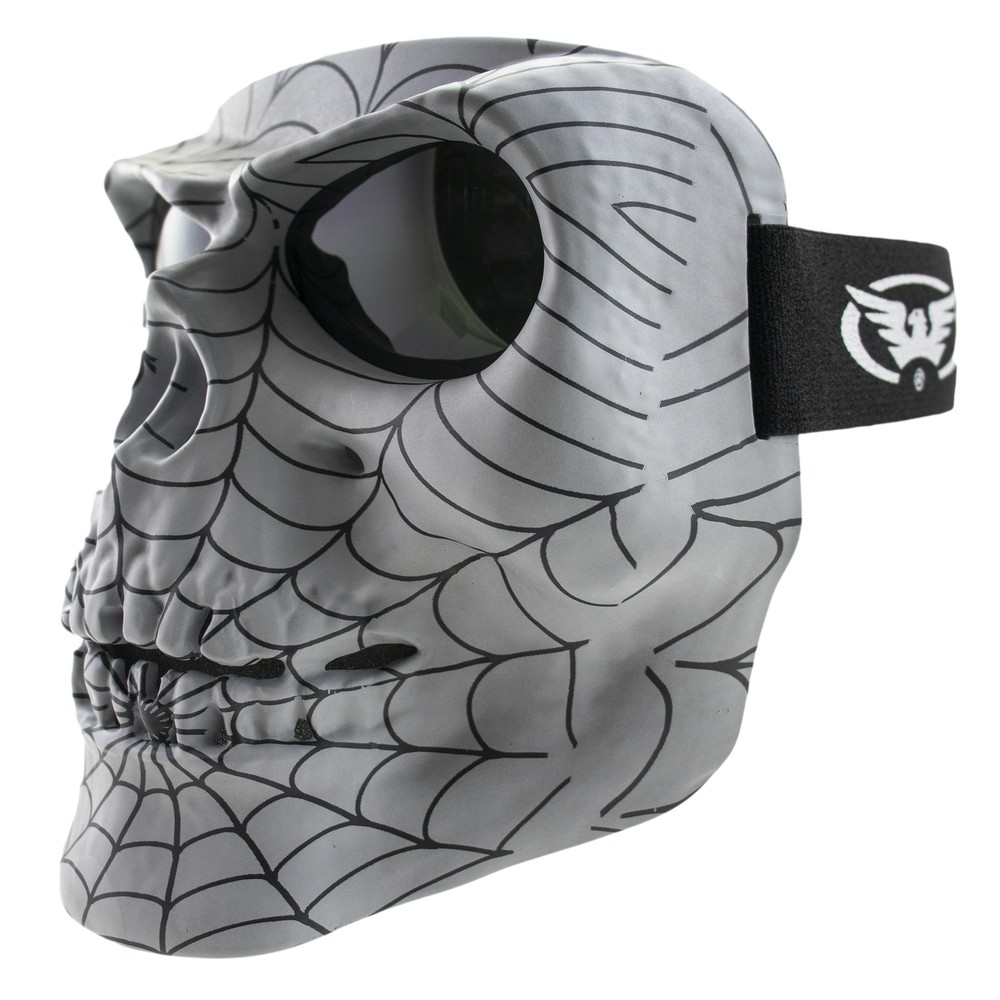 Global Vision Skull Mask Motorcycle Full Face Riding Goggles w/ Smoke Lenses