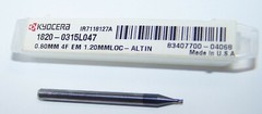 0.80mm (.0315″) CARBIDE END MILL 4 FLUTE STUB AlTiN COATED KYOCERA 1820-0315L047