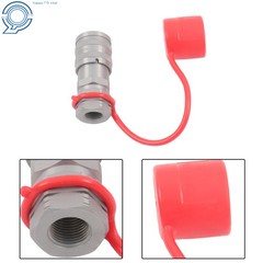 3/8″ Flat Face Hydraulic Quick Coupler Set w/ Dust Caps 3/8″ NPT