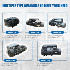220V 2HP Single Stage Oil Sealed Rotary Vane Vacuum Pump For Printing Machinery