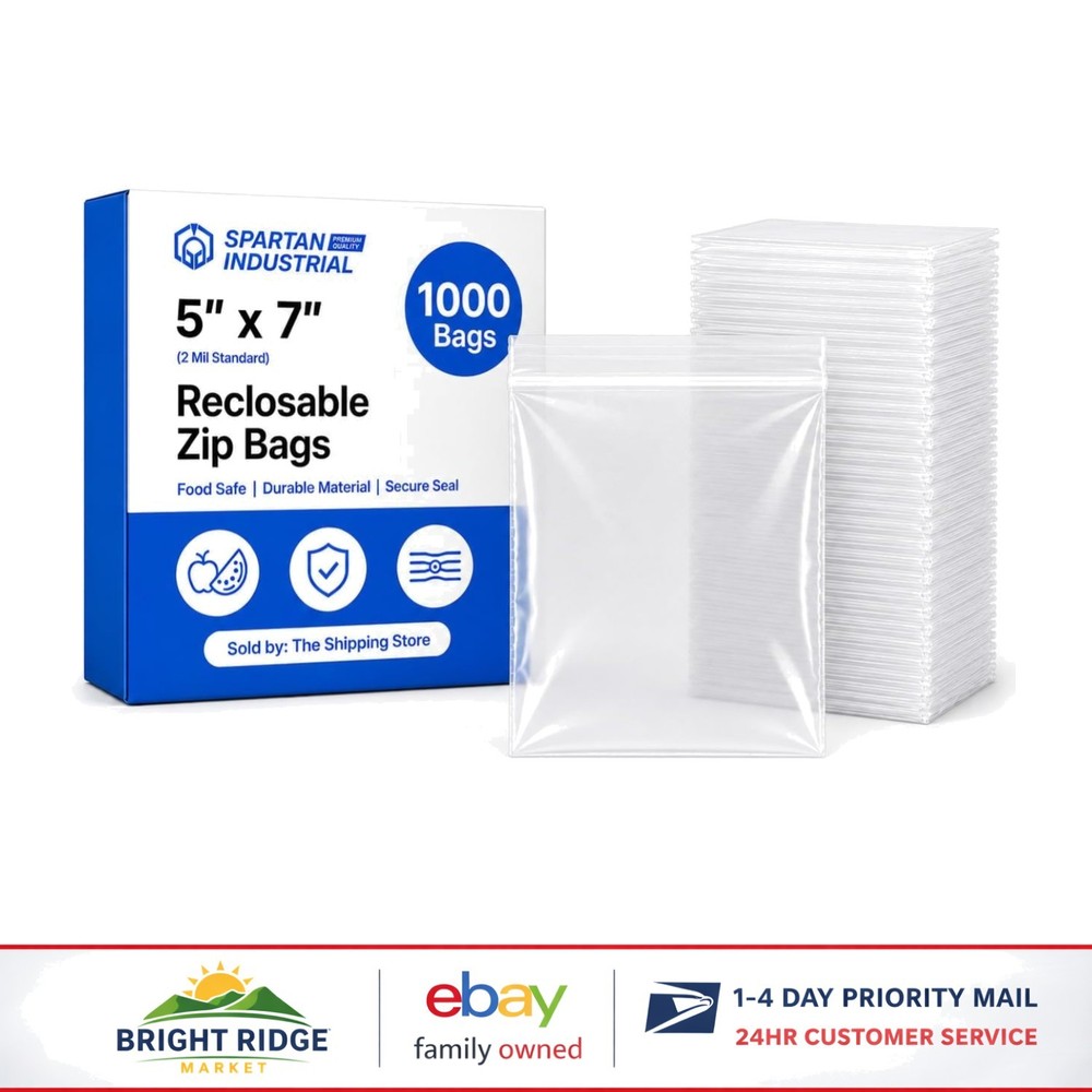 1000 Clear Reclosable Zip Bags 5×7 Inch for Organization and Storage Needs