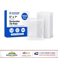 1000 Clear Reclosable Zip Bags 5×7 Inch for Organization and Storage Needs