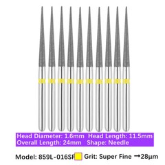 Vakker 10pc Diamond Burs Needle Burs Friction Grip Burs for High Speed Handpiece