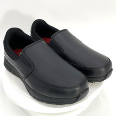 Skechers Work Nampa Groton Men’s 7.5 Black Slip Resistant Memory Foam Shoes New