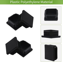 1 12 1.5 Inch Square Tube End Cap Plastic Plugs 12Pack 1 12 Inch 1.5 Inch Square