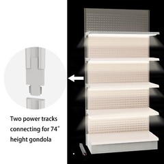Gondola Shelving Lighting kit includes power supply all accessories 8-pack 3Ft