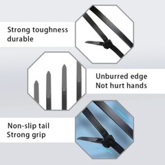 Self-locking nylon cable ties 12 inch, suitable for both indoor and outdoor use