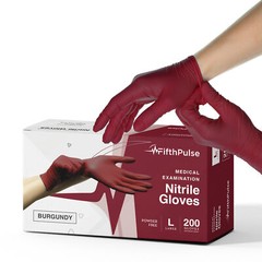 Fifth Pulse Nitrile Exam Latex Free & Powder Free Gloves – Burgundy