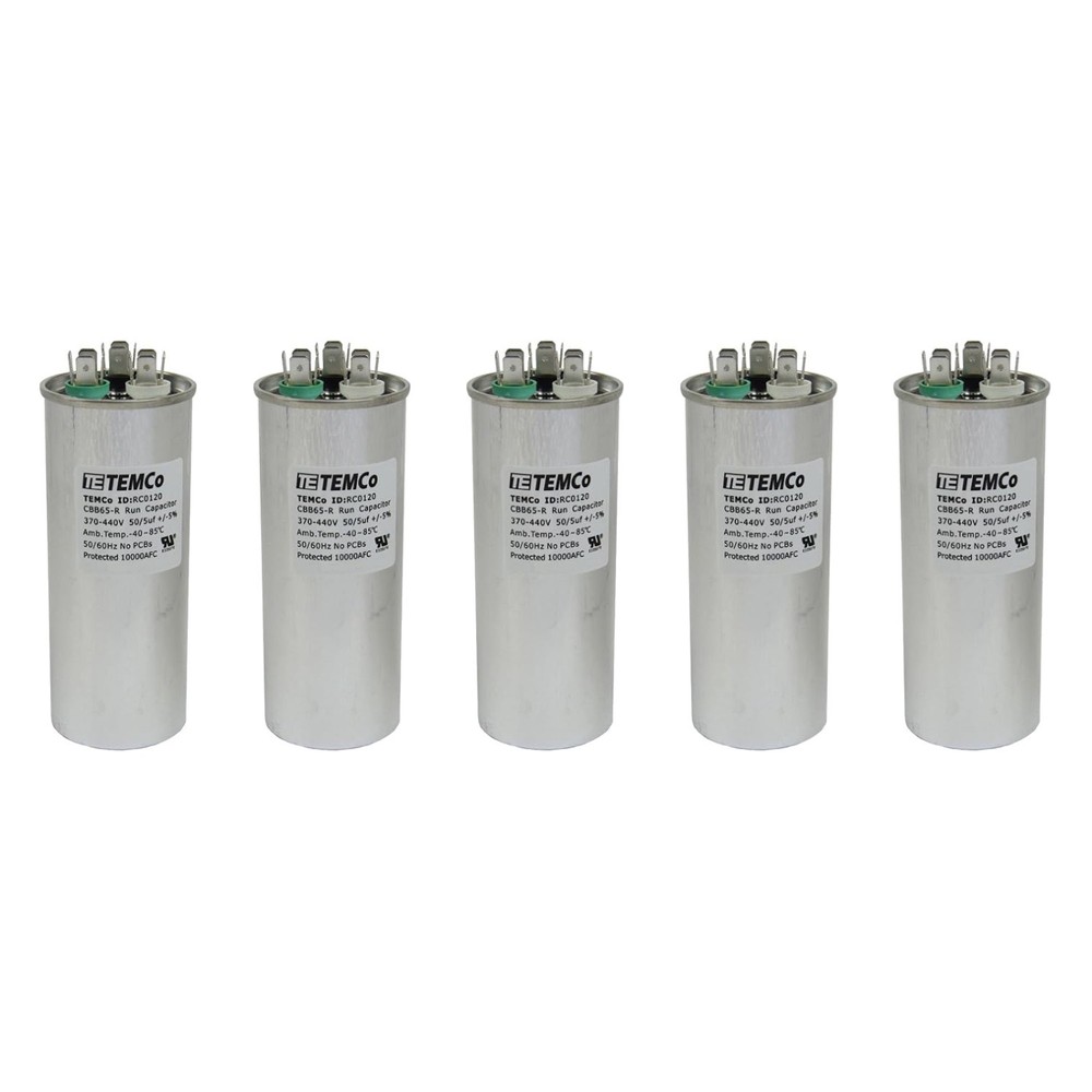 5 Pack HVAC AC Fan Motor Capacitor 50/5 MFD