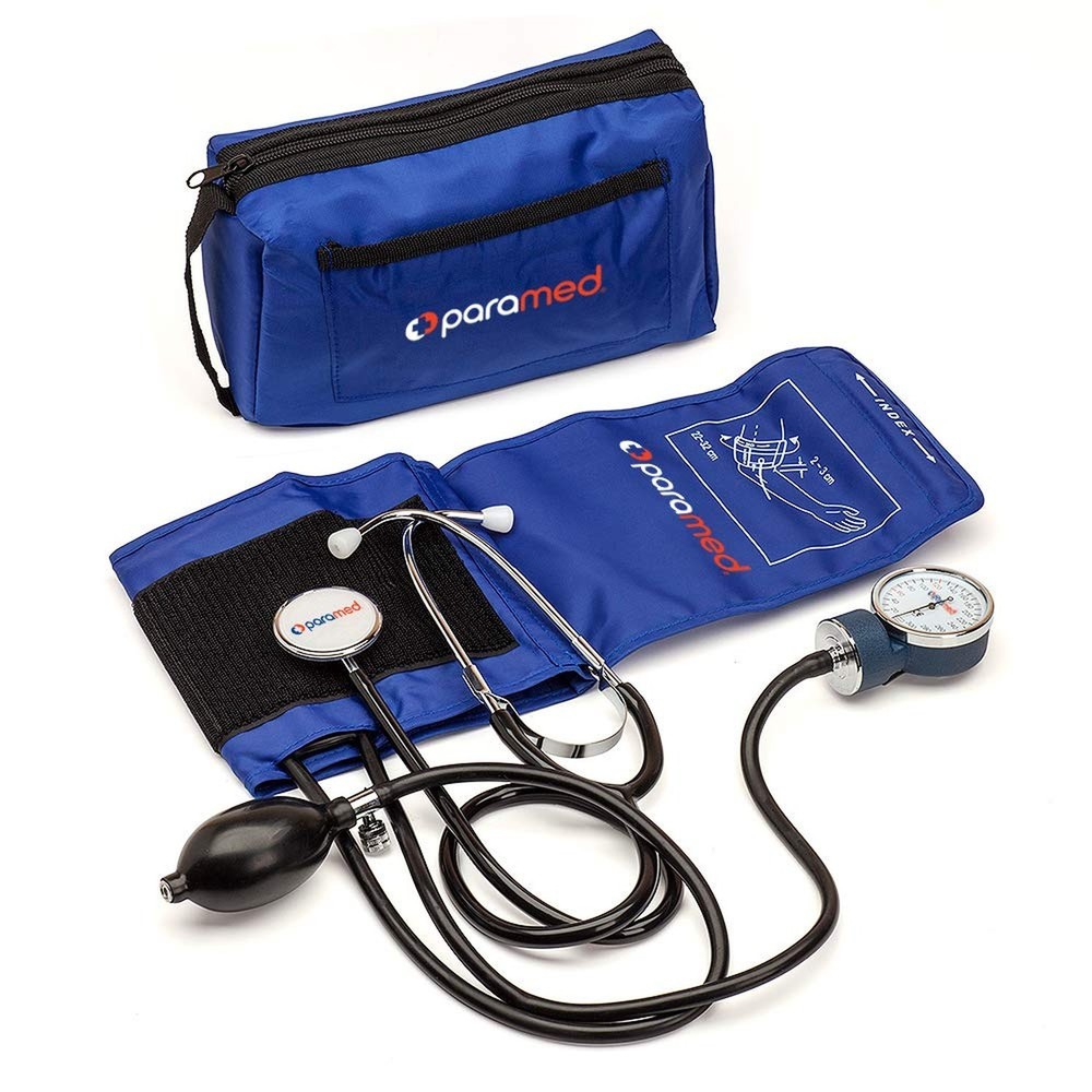 PARAMED Aneroid Sphygmomanometer with Stethoscope – Manual Blood Pressure