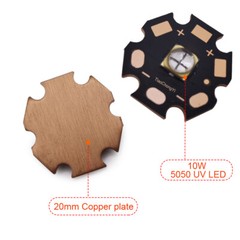 5050 10W 365nm 385nm 405nm 430nm 4 Chip UV LED Purple light with 20mm Copper PCB