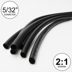 5/32″ ID Black Heat Shrink Tube 2:1 ratio wrap (6×9″ = 4 ft) inch/feet/to 4mm