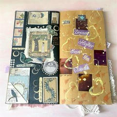 Handmade Art Junk Journal Mixed Media Collage Book Abstract Cardstock 12×6”