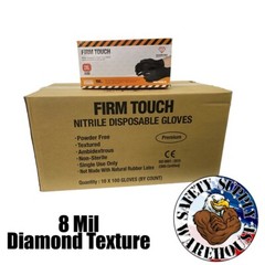 Firm Touch Black Nitrile Disposable Gloves 8 Mil Diamond Grip – 1,000 gloves
