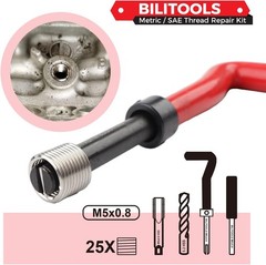 BILITOOLS M5x0.8 Thread Repair Kit, HSS Drill Helicoil Repair Kit Metric