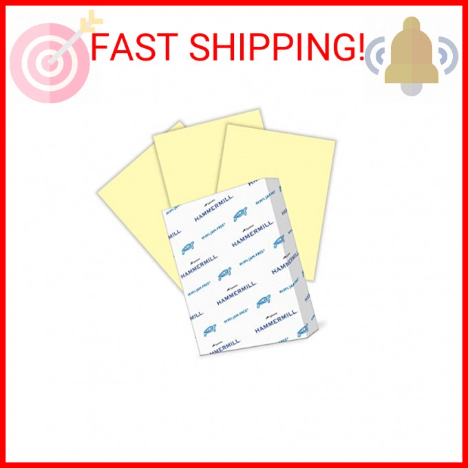 Hammermill Colored Paper, 20 lb Canary Printer Paper, 8.5 x 11-1 Ream (500 Sheet