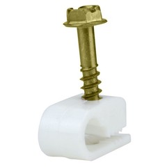 Aska Screw-In RG-6 Single Flex Cable Clips CX-1W White Lot Bundle of 1000