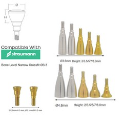 5Pcs/Set US Dental Healing Abutment Cap NC/RC for Straumann ITI-Bone Level NC/RC