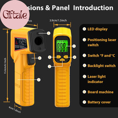 Infrared Thermometer Gun Non-Contact Laser Temperature Gun,-58°F~986°F(-50°C~530