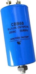 CBB60 Run Capacitor 50uF 250V AC 50MFD 250VAC Blue 43x84mm 25/70/21 W Fixing