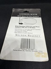 Vintage Nelson/Regency 1980s Mini Address Phone Book N.O.S WITH Space for FAX#