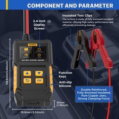 Car Battery Tester 12V 24V Battery Load Tester 30-2000 CCA Automotive Battery…