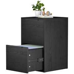 Under Desk Drawer File Cabinet, Wooden 2 Drawers Filing Cabinet for Home Office