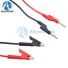 1M Banana Plug and Alligator Clip Double End Test Wire For Multimeter Black Red