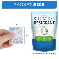 60 Packets 5g 5 Grams Silica Gel Desiccant Pack Moisture Absorber Reusable Lot