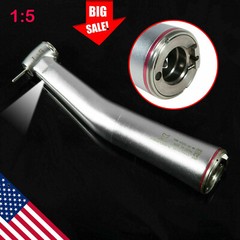 Dental 1:5 LED Fiber Optic Increase Contra Angle Handpiece 4 Way Spray USA
