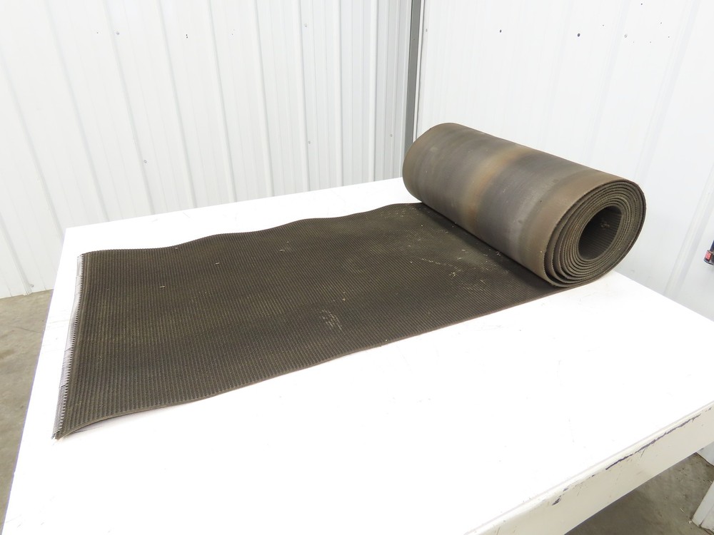 24″W x 20′ Rough Grip Top Rubber Conveyor Belt 2-Ply Black 20′ Length