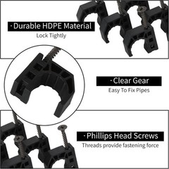 50 Pack 3/4″ Half Clamps J-Hook with Screws, PEX Clips J-Clamp for Tubing Pipe S