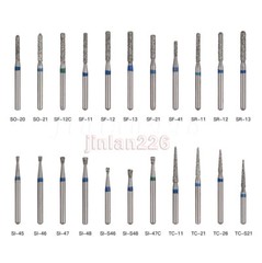 100pcs Dental Diamond Burs for High Speed Handpiece Friction Grip Burs 1.6mm USA