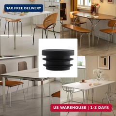 20Pcs 32mm(1-1/4Inch) Round Plastic Plug, Pipe Tubing End Cap, Black Furniture F