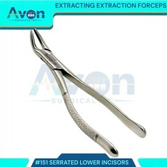 DENTAL TOOTH EXTRACTING FORCEPS #151 WITH SERRATED JAW DENTAL INSTRUMENT GERMAN