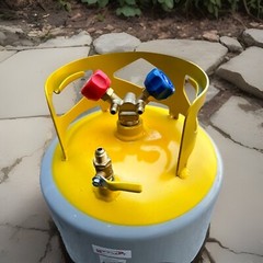 50lb Recovery Tank Reclaim Refrigerant 4 HVAC Split unit Y-Shape Valve 1/4” SAE
