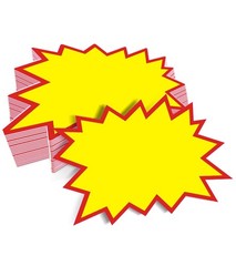 SMOQYKBW 200 PCS Blank Star 4.33 x 3.55 inches, Yellow With a Red Border
