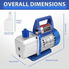 4 CFM 1/3hp Air Vacuum Pump HVAC Refrigeration AC Manifold Gauge Set R134a Kit