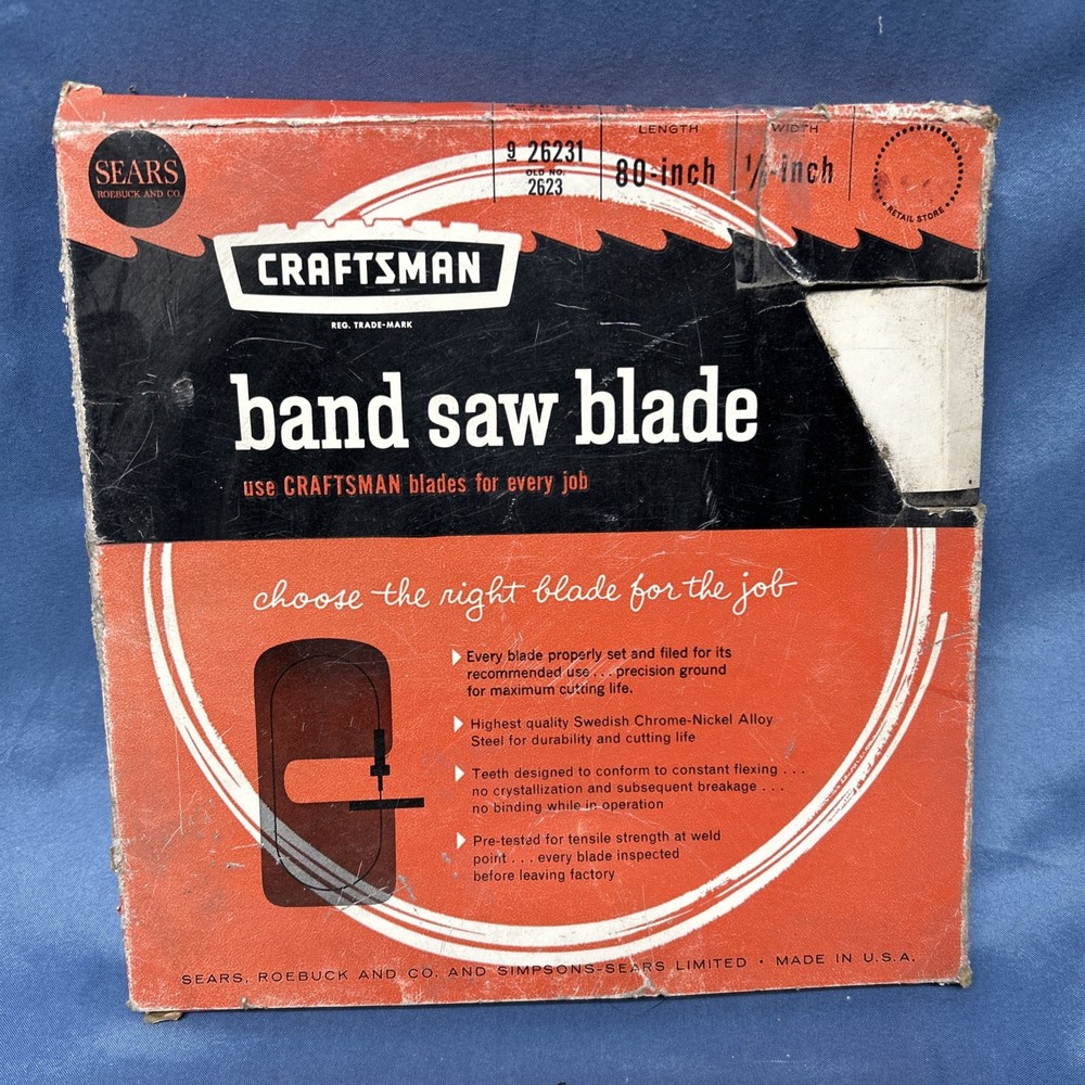 NOS Sears Craftsman 9 26231 80”x 1/8”Band Saw Blade For Wood Scroll