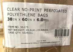 Asbestos Disposal Bag, Clear Non-Printed Contractor Bag, Perforated, Multi-Size