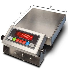 Prime Scales 9″x9″ Bench Scale 20lb x 0.005 lb Stainless Steel Washdown NEW