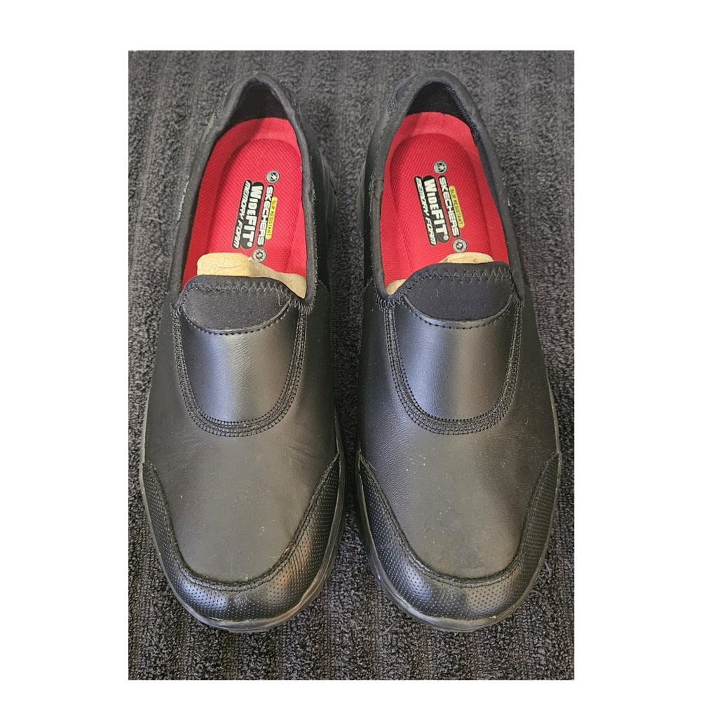 Skechers Flex Sole Wide Fit Memory Foam Slip Resistant Slip-On Shoes Size 8