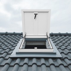 Roof Hatch, Roof Security Door, Roof Access Hatch 19.7in L X 19.7in White