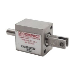 Compact CR3SD12X12 Pneumatic Cylinder, ø1/2in Bore, 1/2in Stroke, #10-32, 250psi