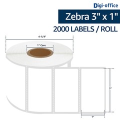 3X1 2000 Labels Direct Thermal for Zebra LP 2442 LP 2844 GX420T Eltron ZP450