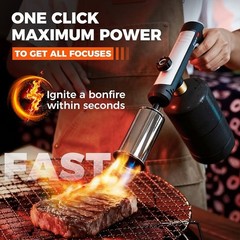 Saker MT920 Propane Torch w Max Fire Trigger 1-Touch Start Safety Lock Adj Flame