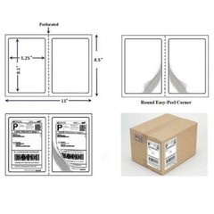 200 – 1000 Shipping Labels 8.5 x 5.5 Half Sheets Blank Self Adhesive 2 Per Sheet