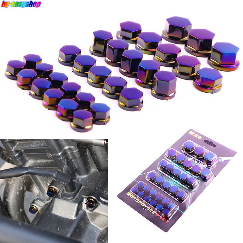 30pcs Motorcycle Screw Nut Bolt Cap Cover Universal Motorcycle Screw Head Covers