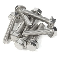 MewuDecor M5-0.8 x 12mm Flanged Hex Head Bolts Flange M5 x 12mm, Silver