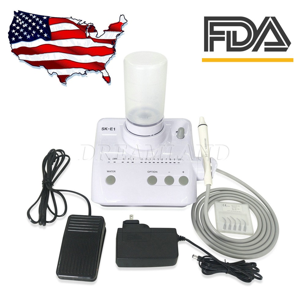 FDA SKYSEA Dental Ultrasonic Scaler Unit +Handpiece Tips + 2 Bottles Fit EMS